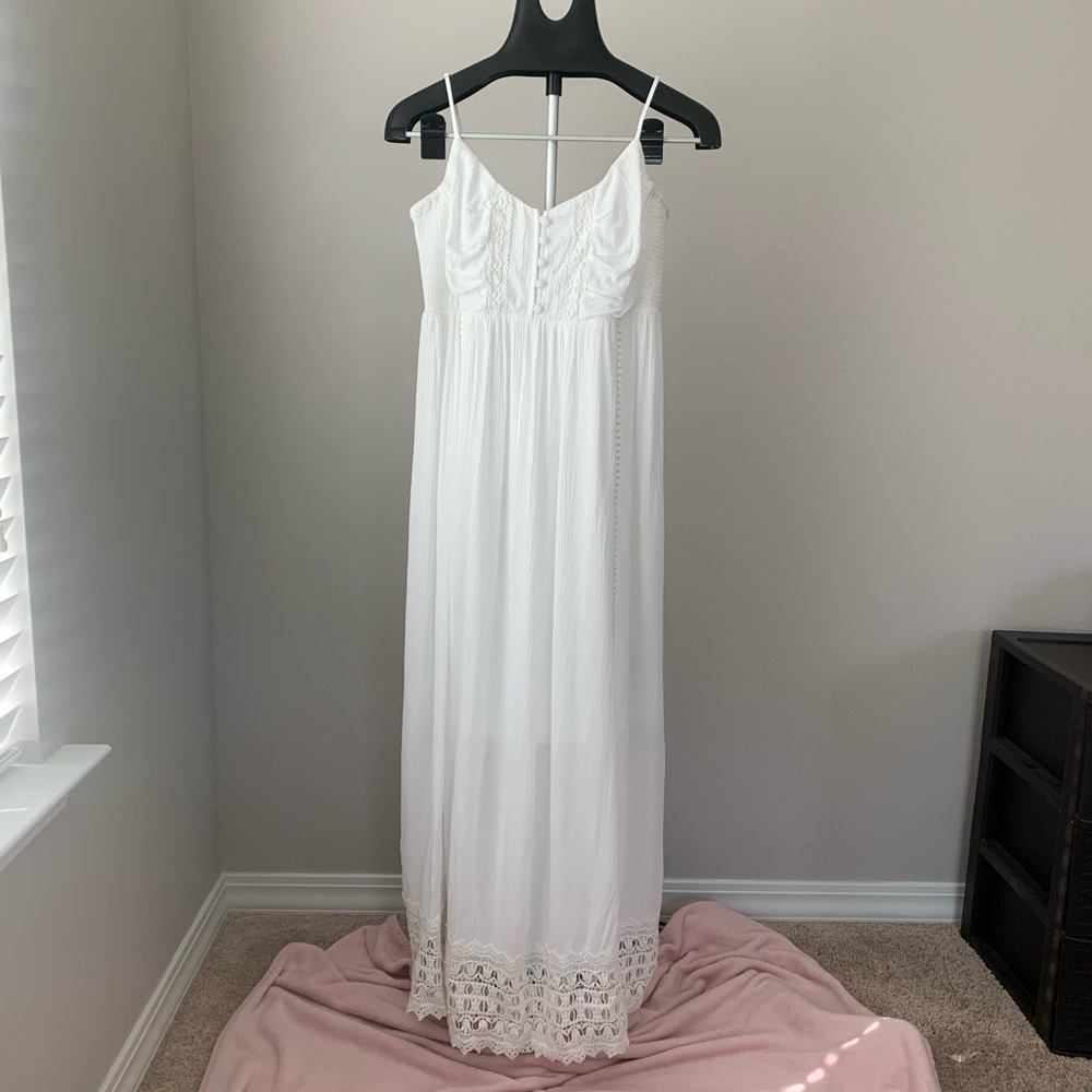 Crochet Detail Maxi Maternity Dress S